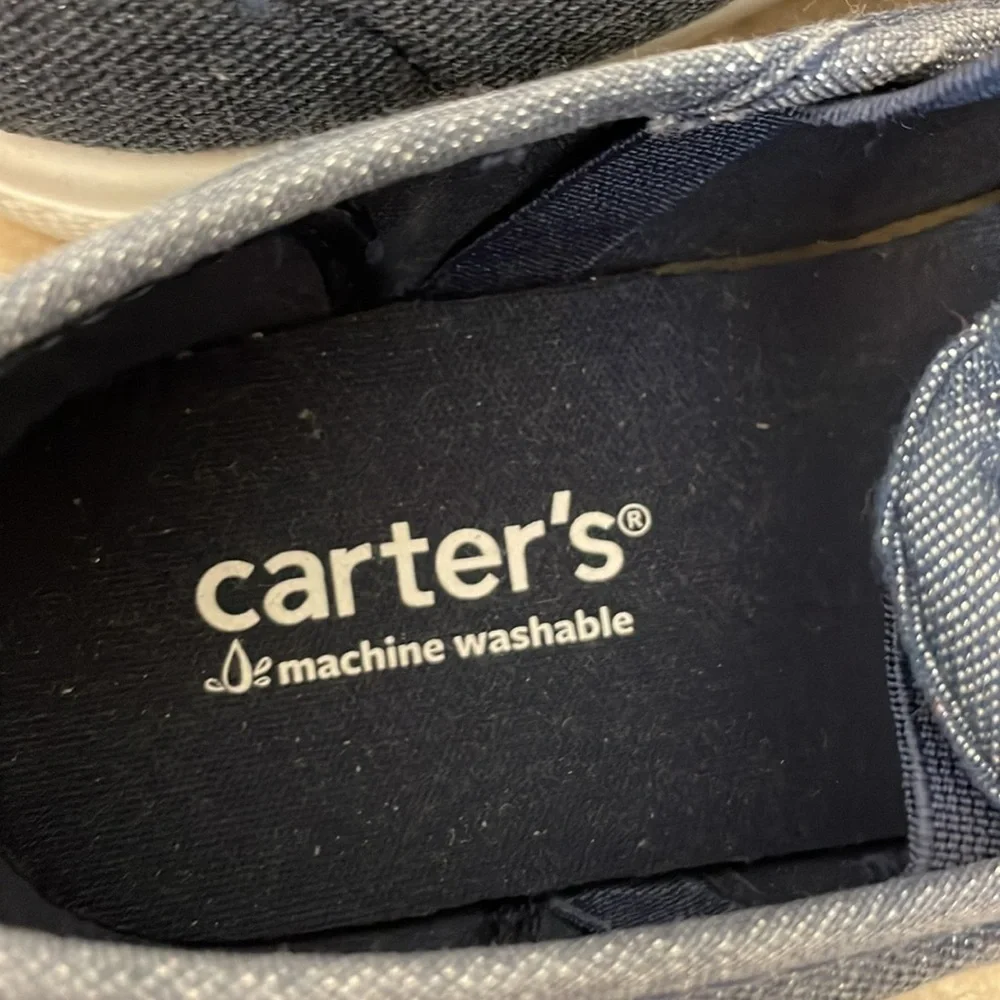 CARTERS NWT Girls Size 2 Mary Jane Shoes Navy Blue White Flats Bow Casual - Picture 9 of 11